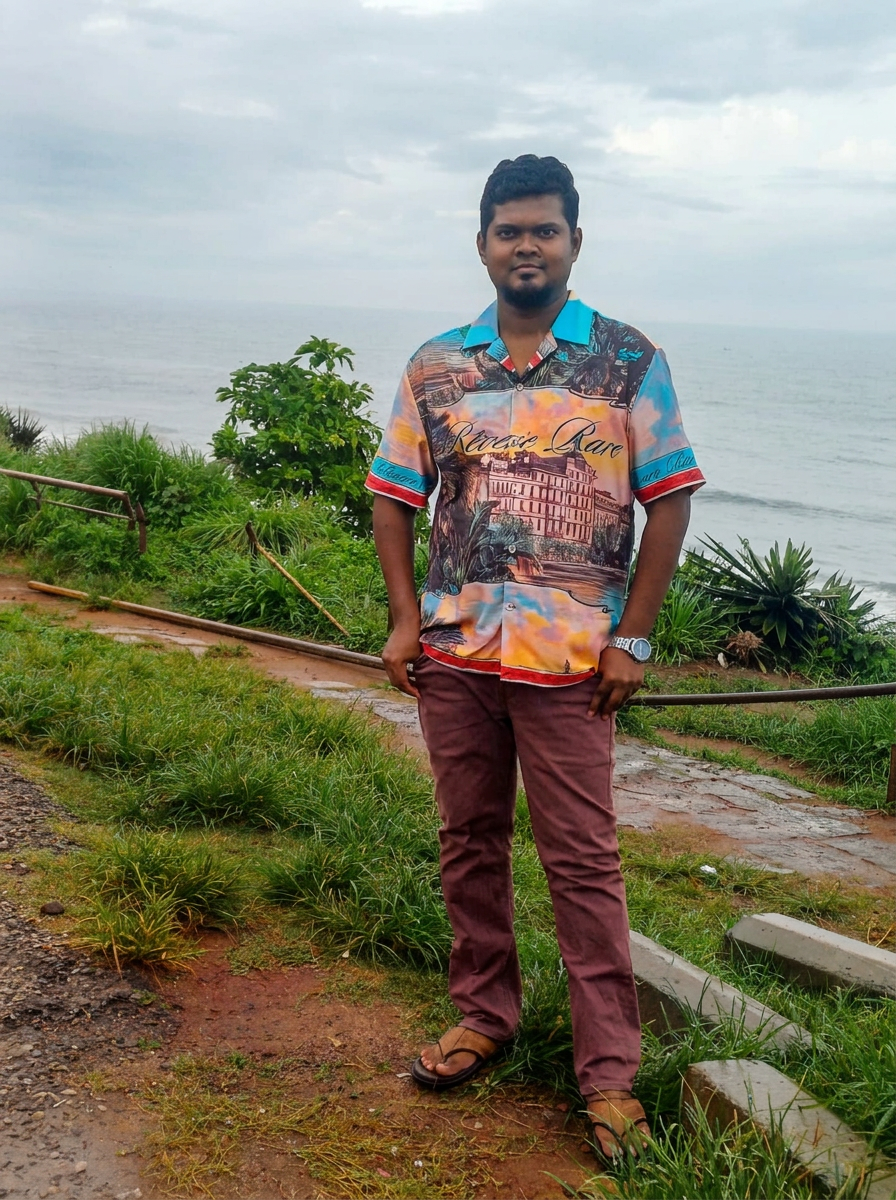 Jevon, founder of Zingy Babe, standing on a coastal path